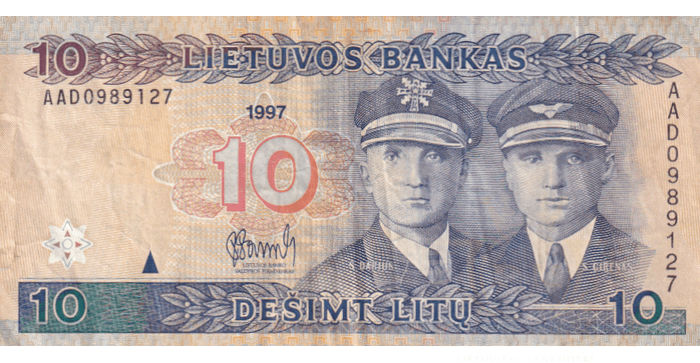 #59 1997 m. 10 litų  AAD serija VF!