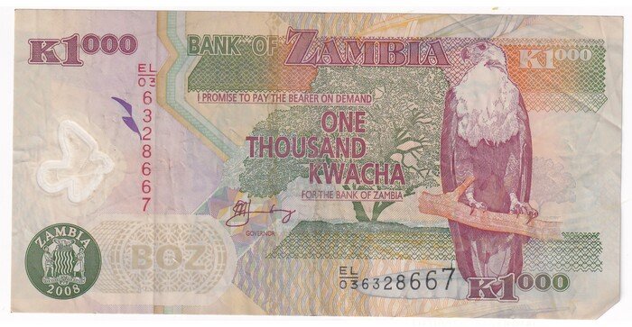 Zambia 1000 kvacha VF