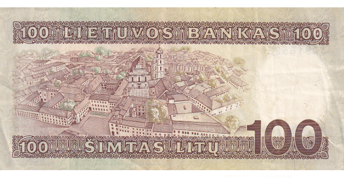 #50 1991 m. 100 litų  AD serija VF !