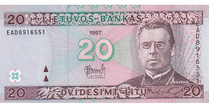 #60 1997 m. 20 litų  EAD serija UNC !