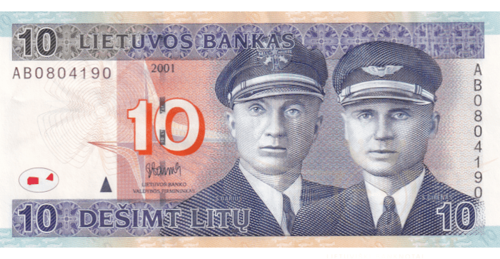 #65 2001 m. 10 litų AB serija VF !