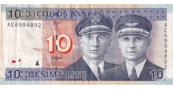 #65 2001 m. 10 litų AE serija VF !